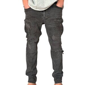 H&M Mens Gray ripped Jeans size 32